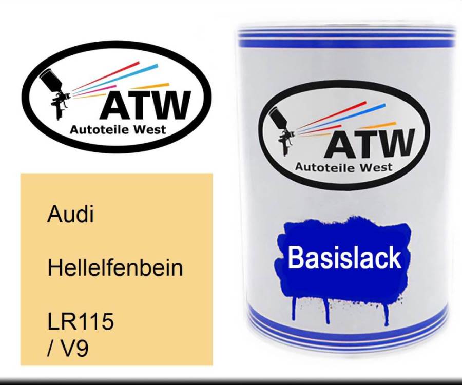 Audi, Hellelfenbein, LR115 / V9: 500ml Lackdose, von ATW Autoteile West.